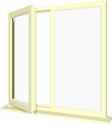 Cream UPVC Window Style 18