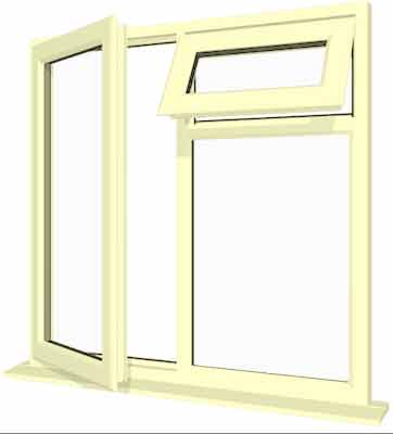 Cream UPVC Window Style 20