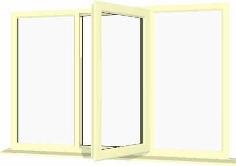 Cream UPVC Window Style 34