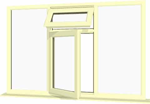 Cream UPVC Window Style 48