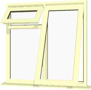Cream UPVC Window Style 60