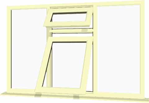 Cream UPVC Window Style 62