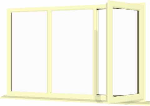 Cream UPVC Window Style 64