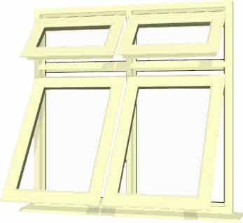 Cream UPVC Window Style 66