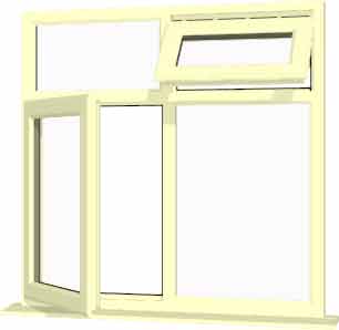 Cream UPVC Window Style 67