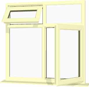 Cream UPVC Window Style 68