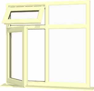Cream UPVC Window Style 69