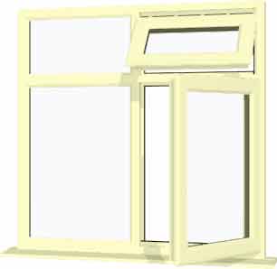 Cream UPVC Window Style 70