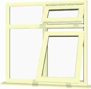 Cream UPVC Window Style 72