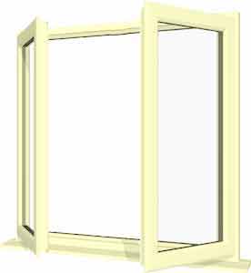 Cream UPVC Window Style French