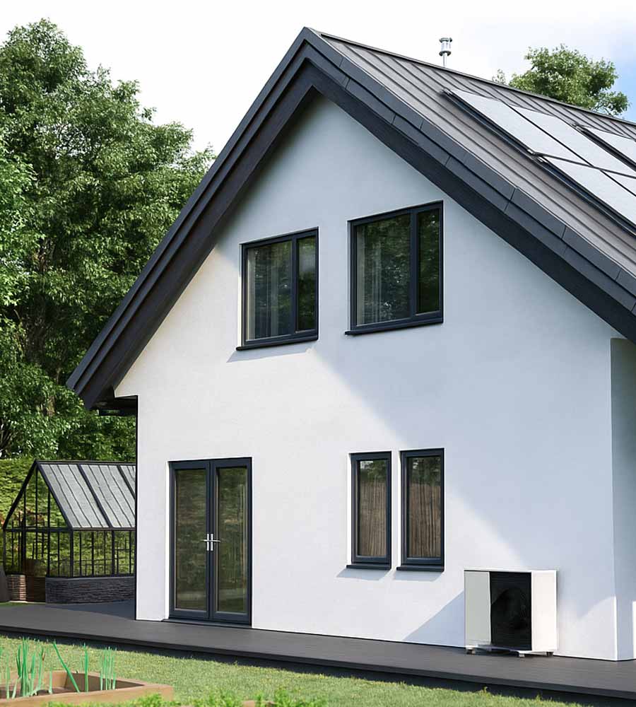 grey upvc casement window