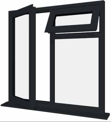 Grey UPVC Window Style 20