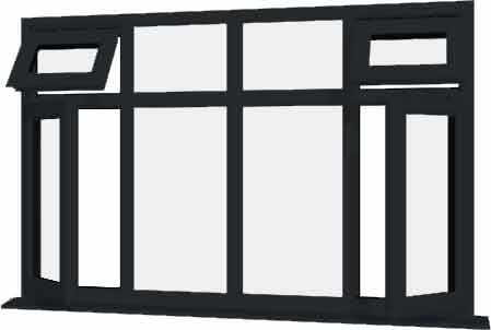 Grey UPVC Window Style 40