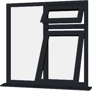 Grey UPVC Window Style 57