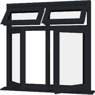 Grey UPVC Window Style 65