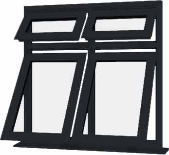 Grey UPVC Window Style 66