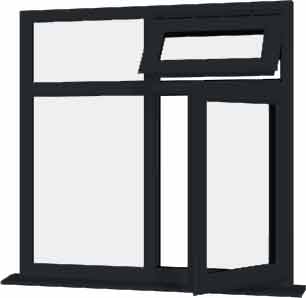 Grey UPVC Window Style 70