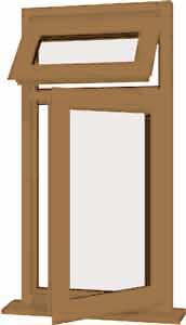 Irish Oak UPVC Window Style 12
