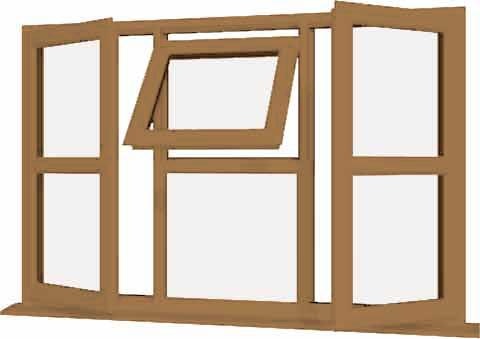 Irish Oak UPVC Window Style 122
