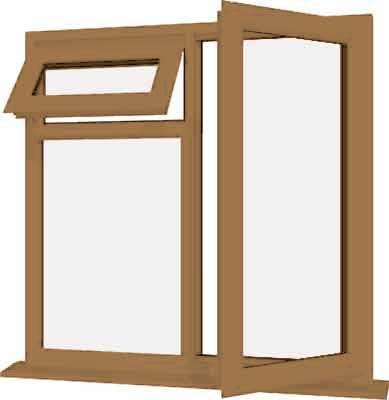 Irish Oak UPVC Window Style 21