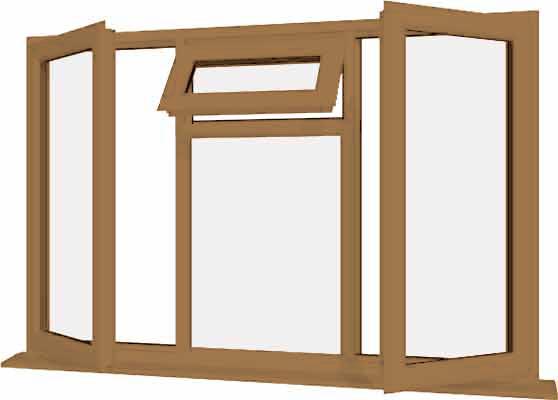 Irish Oak UPVC Window Style 26