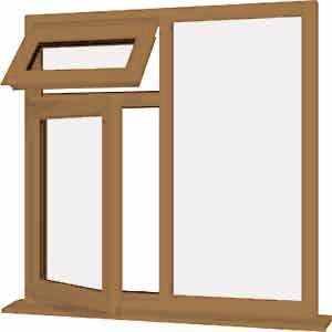 Irish Oak UPVC Window Style 27