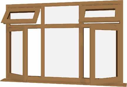 Irish Oak UPVC Window Style 31