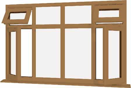 Irish Oak UPVC Window Style 40