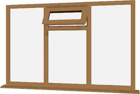 Irish Oak UPVC Window Style 43