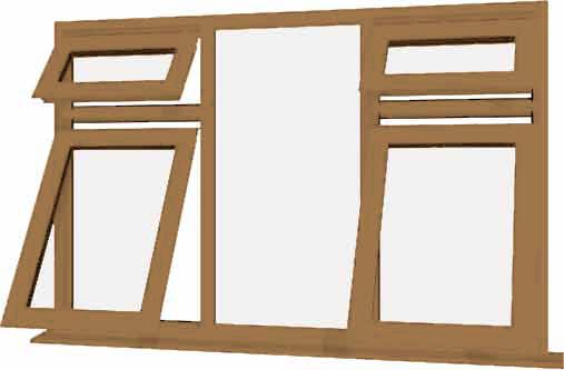 Irish Oak UPVC Window Style 54