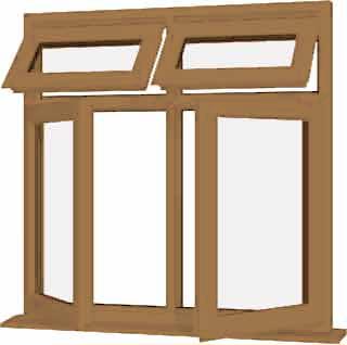 Irish Oak UPVC Window Style 65