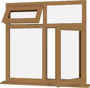 Irish Oak UPVC Window Style 68