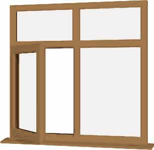 Irish Oak UPVC Window Style 74