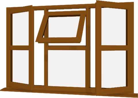 Oak UPVC Window Style 122