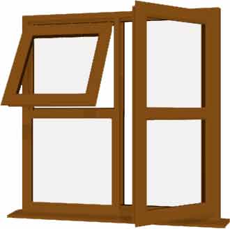 Oak UPVC Window Style 123
