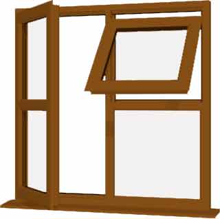 Oak UPVC Window Style 124