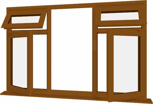Oak UPVC Window Style 25