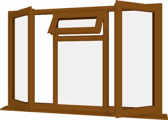 Oak UPVC Window Style 26