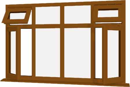 Oak UPVC Window Style 40
