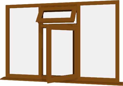 Oak UPVC Window Style 47