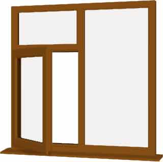 Oak UPVC Window Style 58