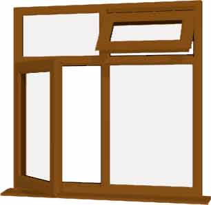 Oak UPVC Window Style 67