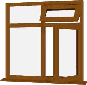 Oak UPVC Window Style 70