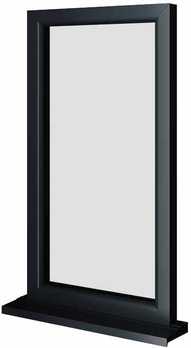 Grey UPVC Fixed Window Style 1