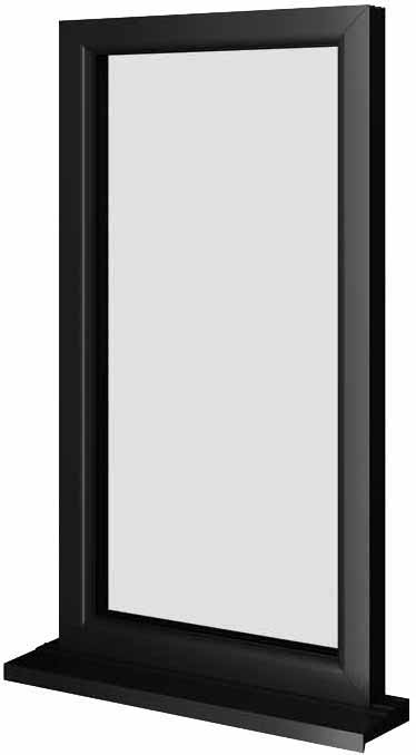 Black UPVC Fixed Window Style 1