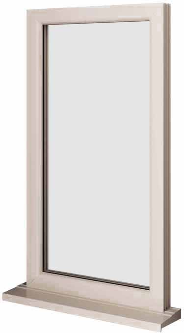 Cream UPVC Fixed Window Style 1