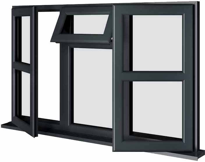 Grey UPVC Window Style 122