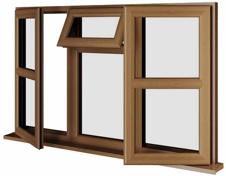 Oak UPVC Window Style 122