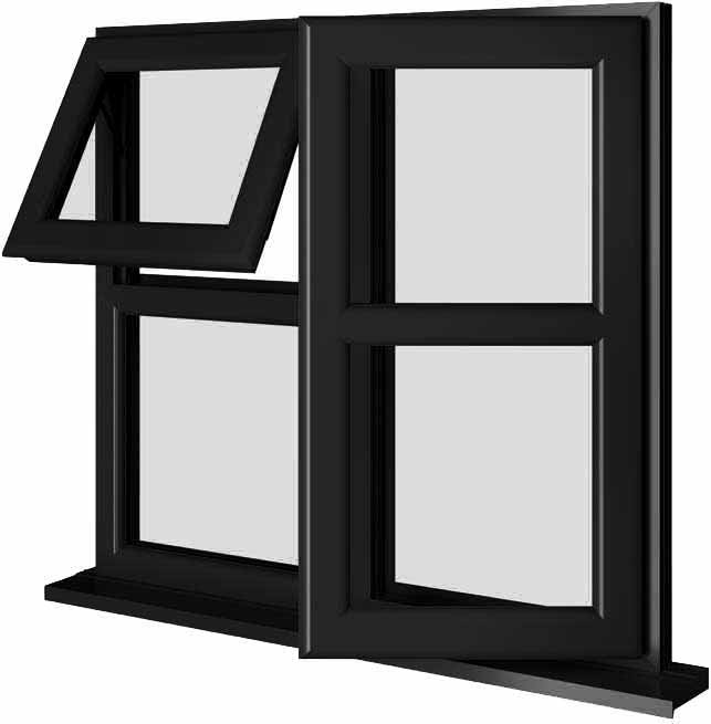 Black UPVC Window Style 123