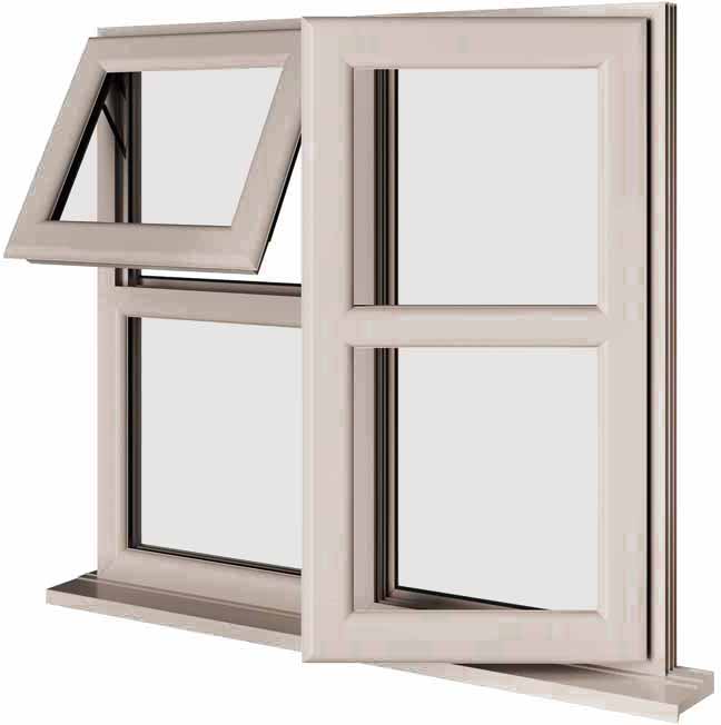 Cream UPVC Window Style 123